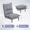 Modern Armless Accent Chair With Ottoman For Living Room-Grey